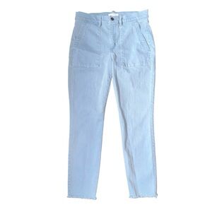 LOFT Light Blue Straight-Leg Jeans, cropped